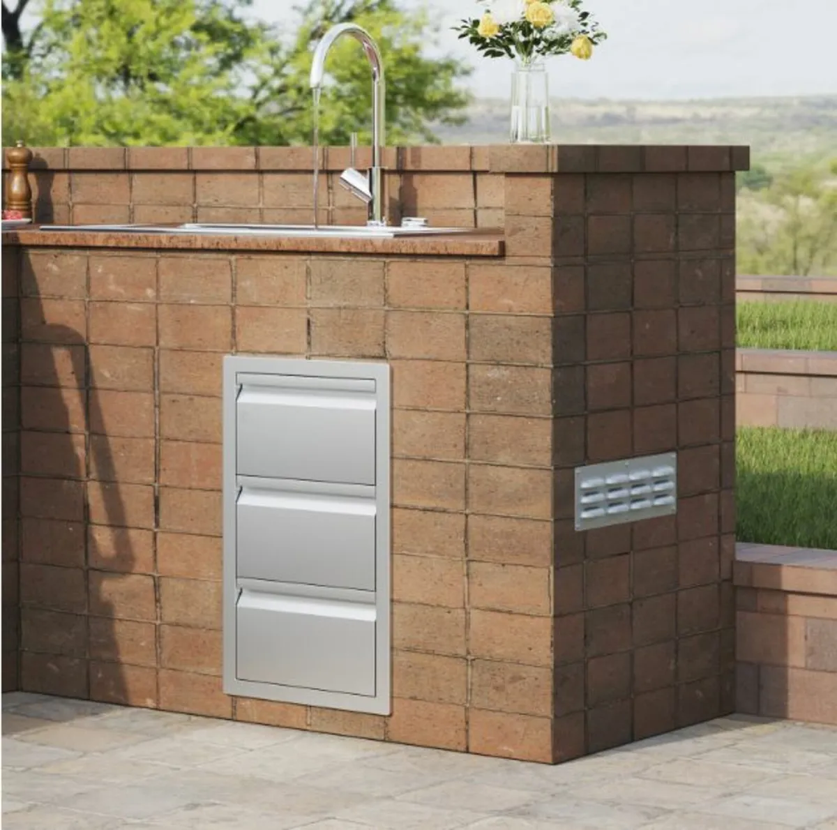 201 Stainless Steel Triple Access Drawer BBQ - Image 3