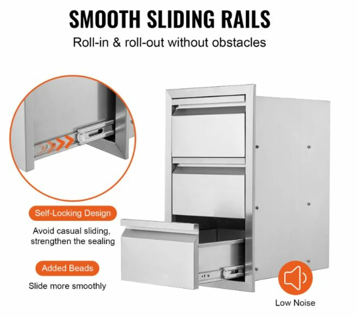 201 Stainless Steel Triple Access Drawer BBQ - Image 4