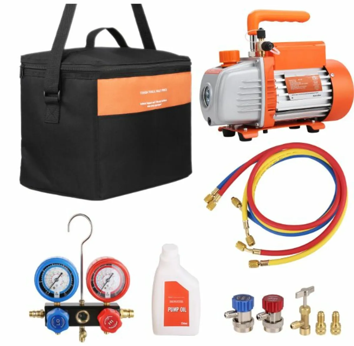4CFM HVAC Vacuum Pump and Manifold Gauge Kit - Image 2