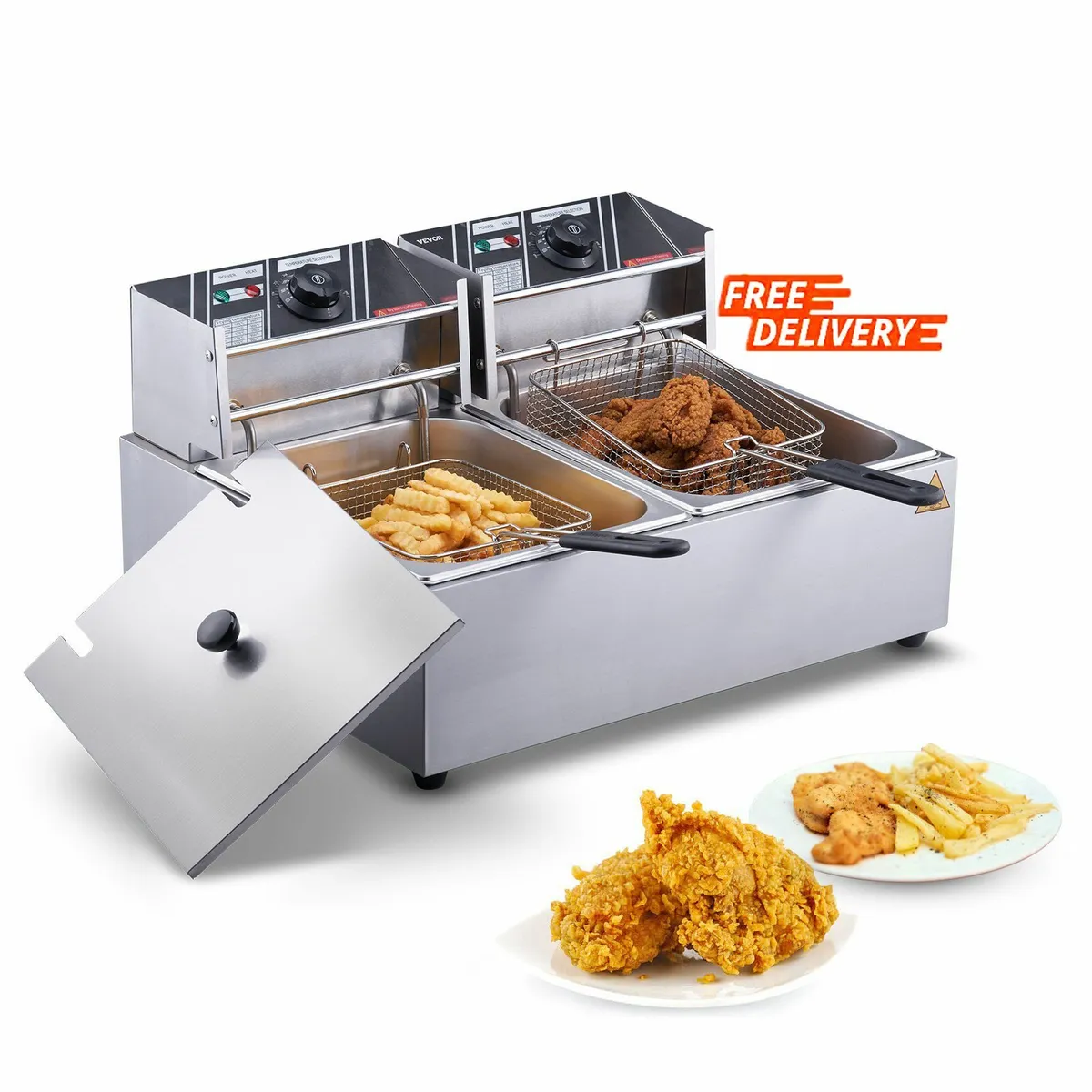 20L Dual Tank 5000W Commercial Electric Deep Fryer - Image 1