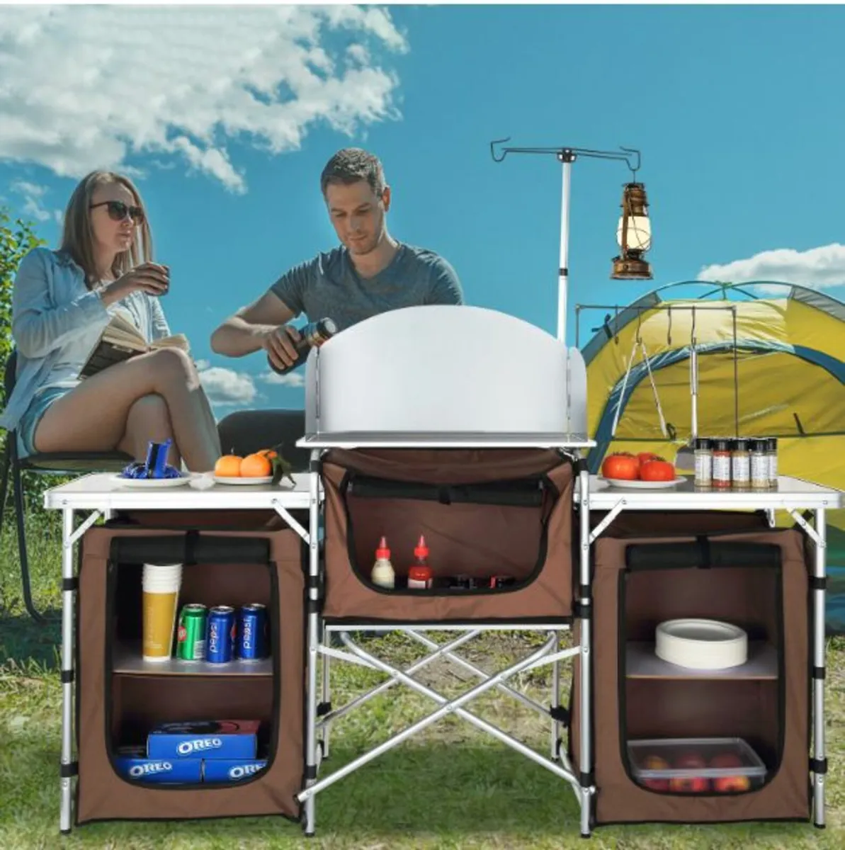 Folding Outdoor Cooking Table w/ Storage Carry-bag - Image 3