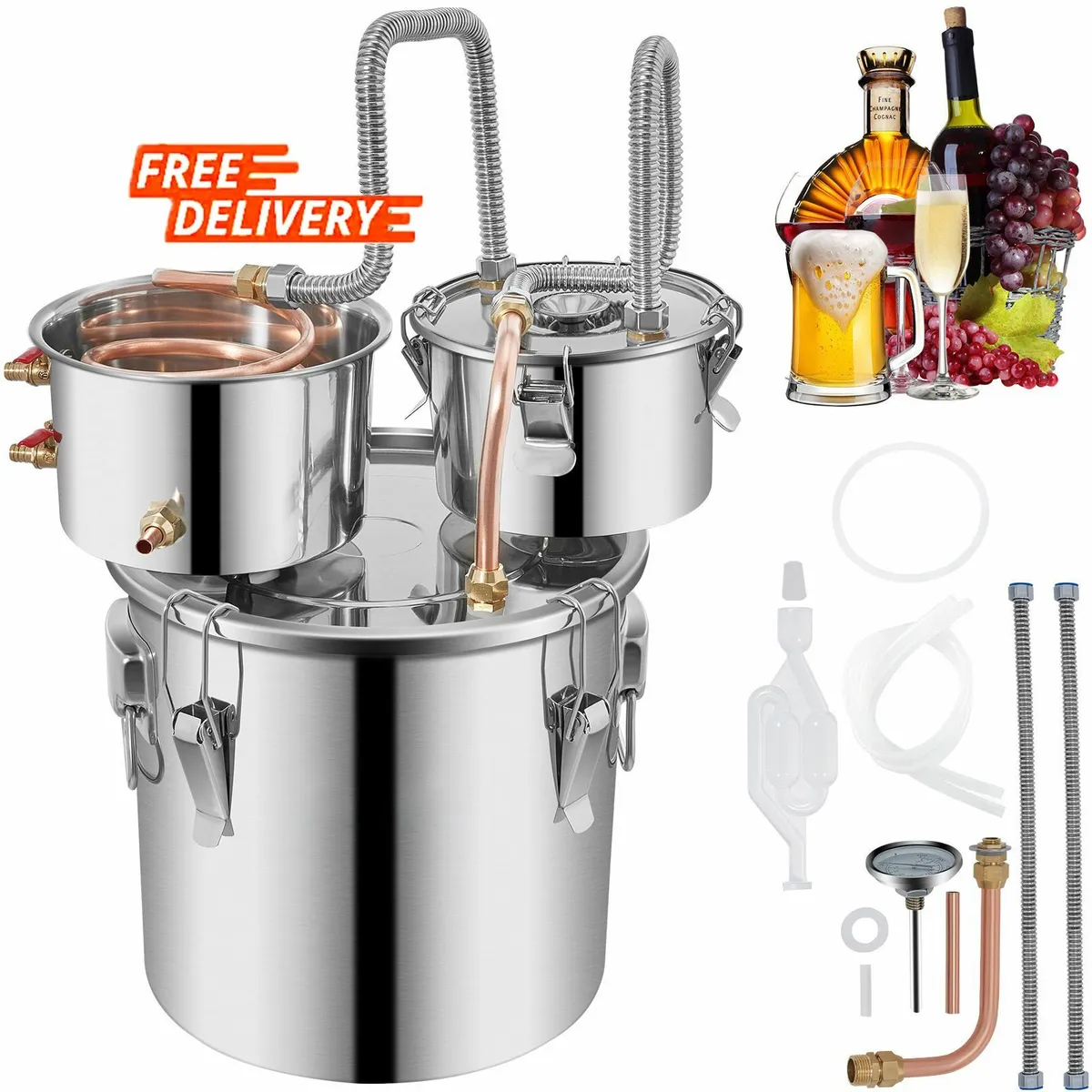 Moonshine Still Distiller 3Gal 12L Stainless Steel - Image 1