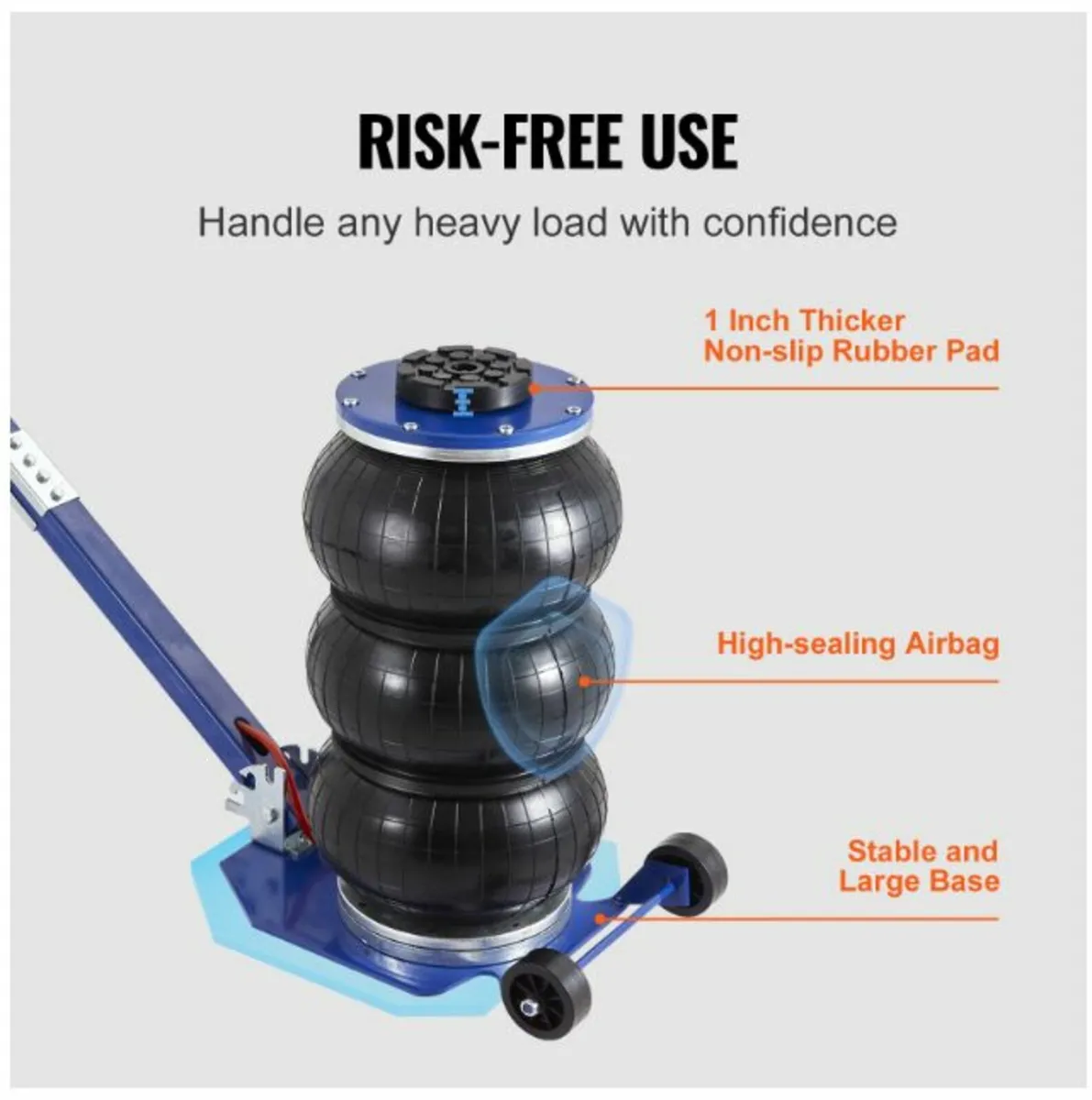 3 Ton/6600 lbs Triple Bag Air Jack with Six Steel - Image 3