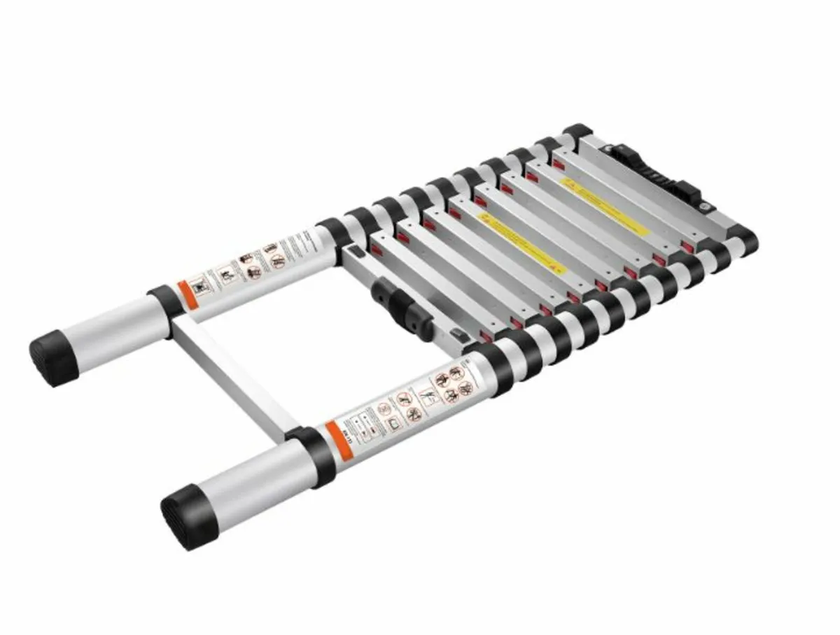 12.5 FT Aluminum Collapsible Telescoping Ladder - Image 2