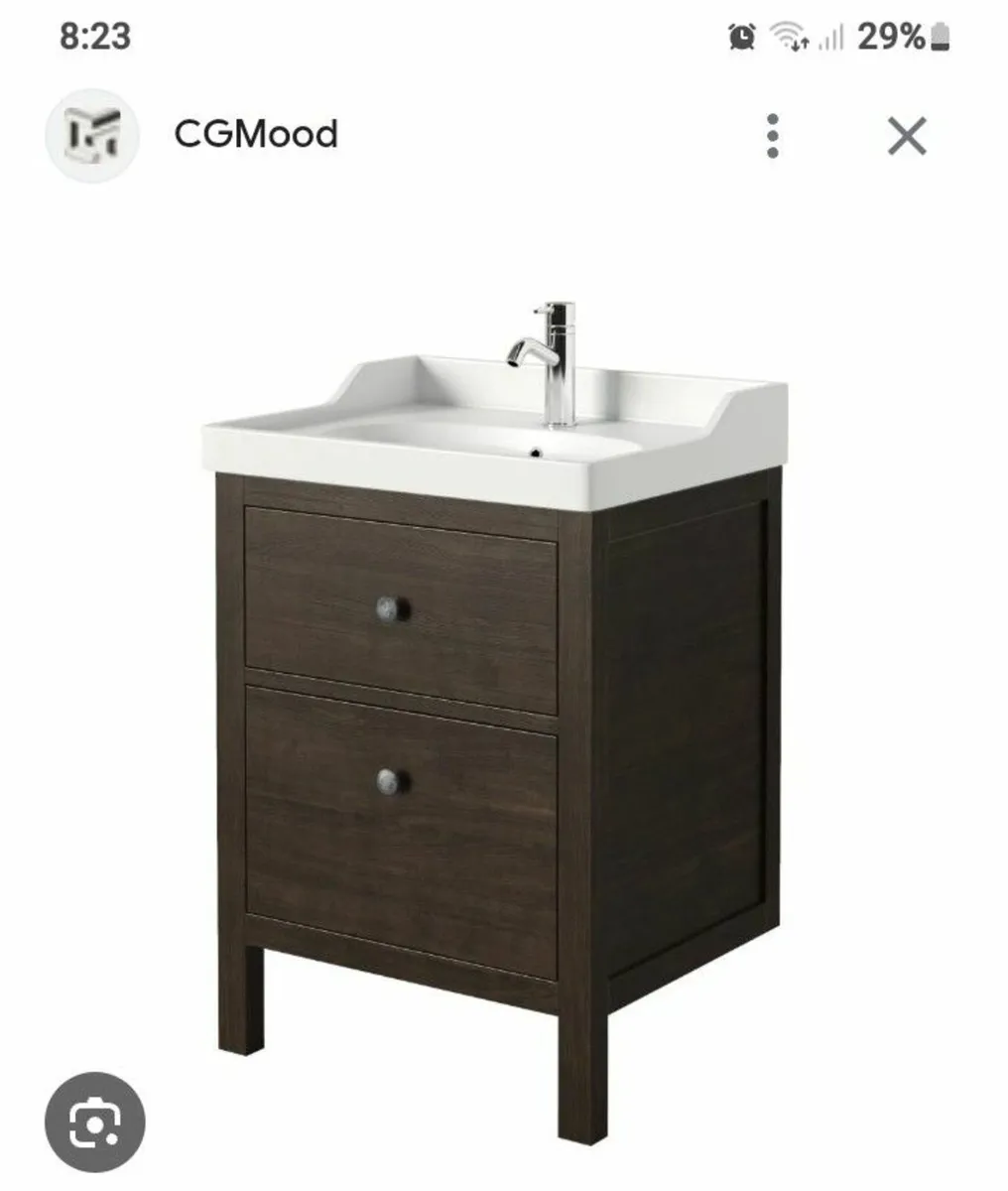 Bathroom sink, vanity unit and taps - Image 1