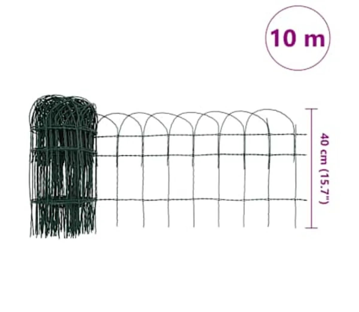 Garden Border Fence Powder-coated Iron 10x0.4 m - Image 2