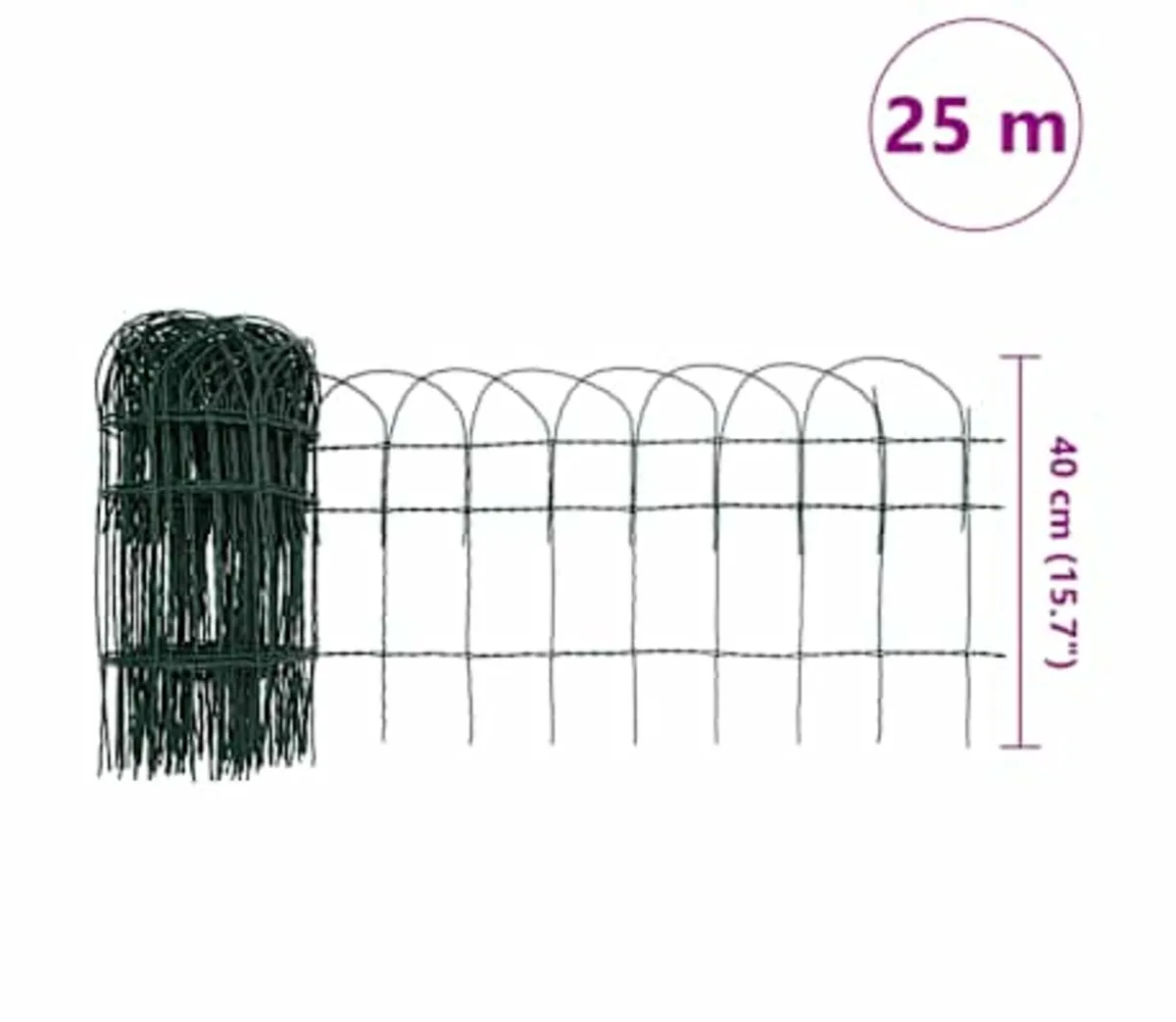 Garden Border Fence Powder-coated Iron 25x0.4 m - Image 2