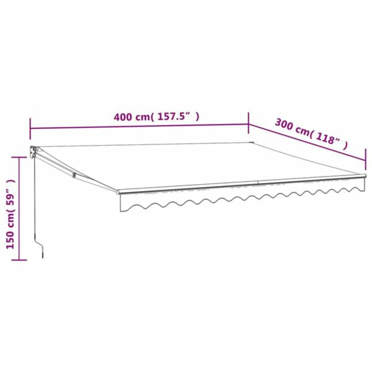Retractable Awning Blue and White 4x3 m Fabric and - Image 4