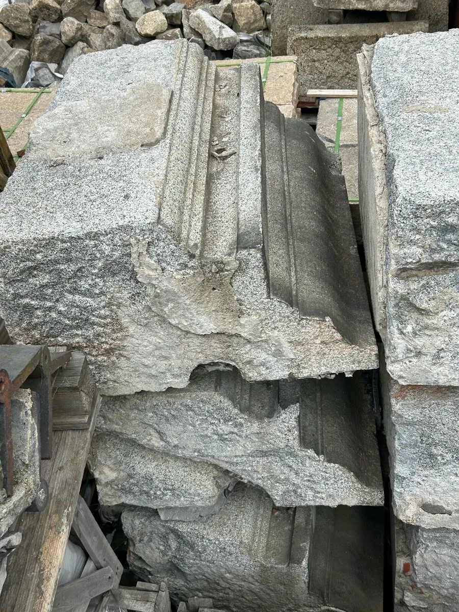 Ornate granite string course pieces - Image 1