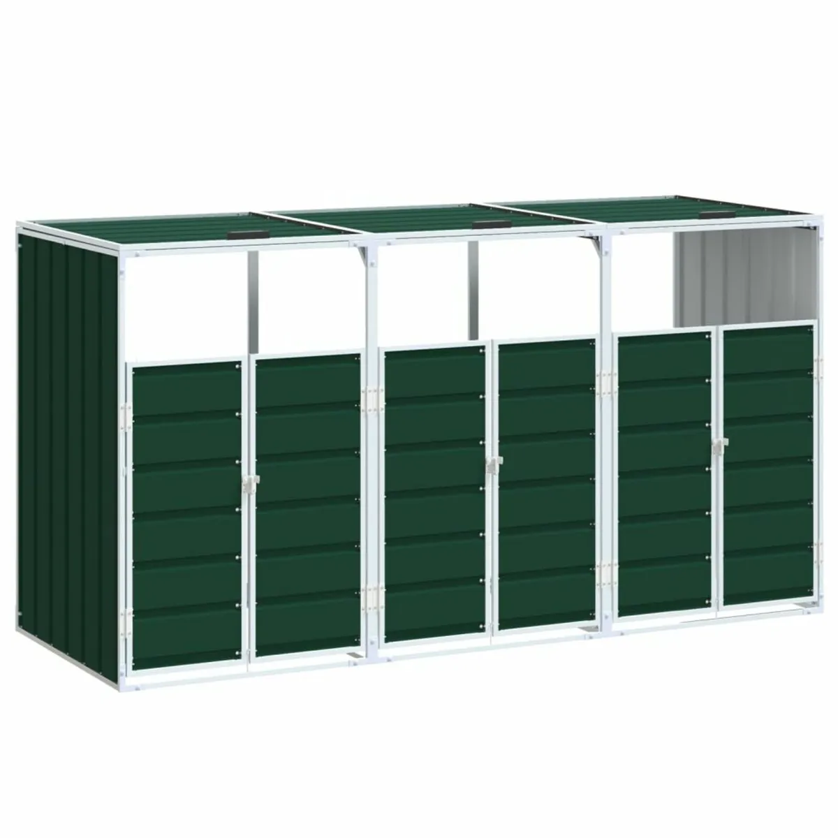 Wheelie Bin Storage for Triple Bins Green 216x81x1 - Image 2
