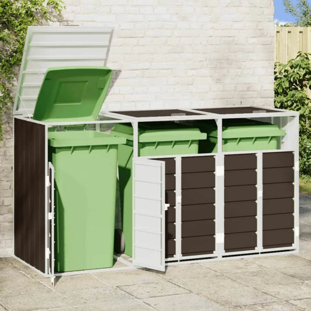 Wheelie Bin Storage for Triple Bins Anthracite 216 - Image 2