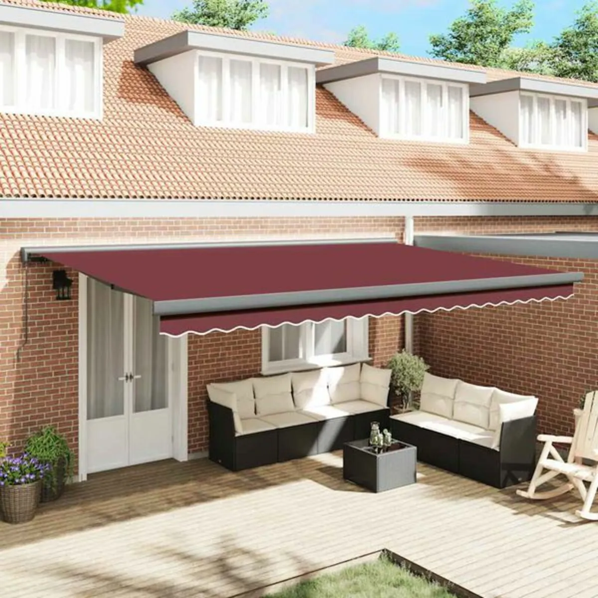 Automatic Retractable Awning Burgundy 300x250 cm - Image 1