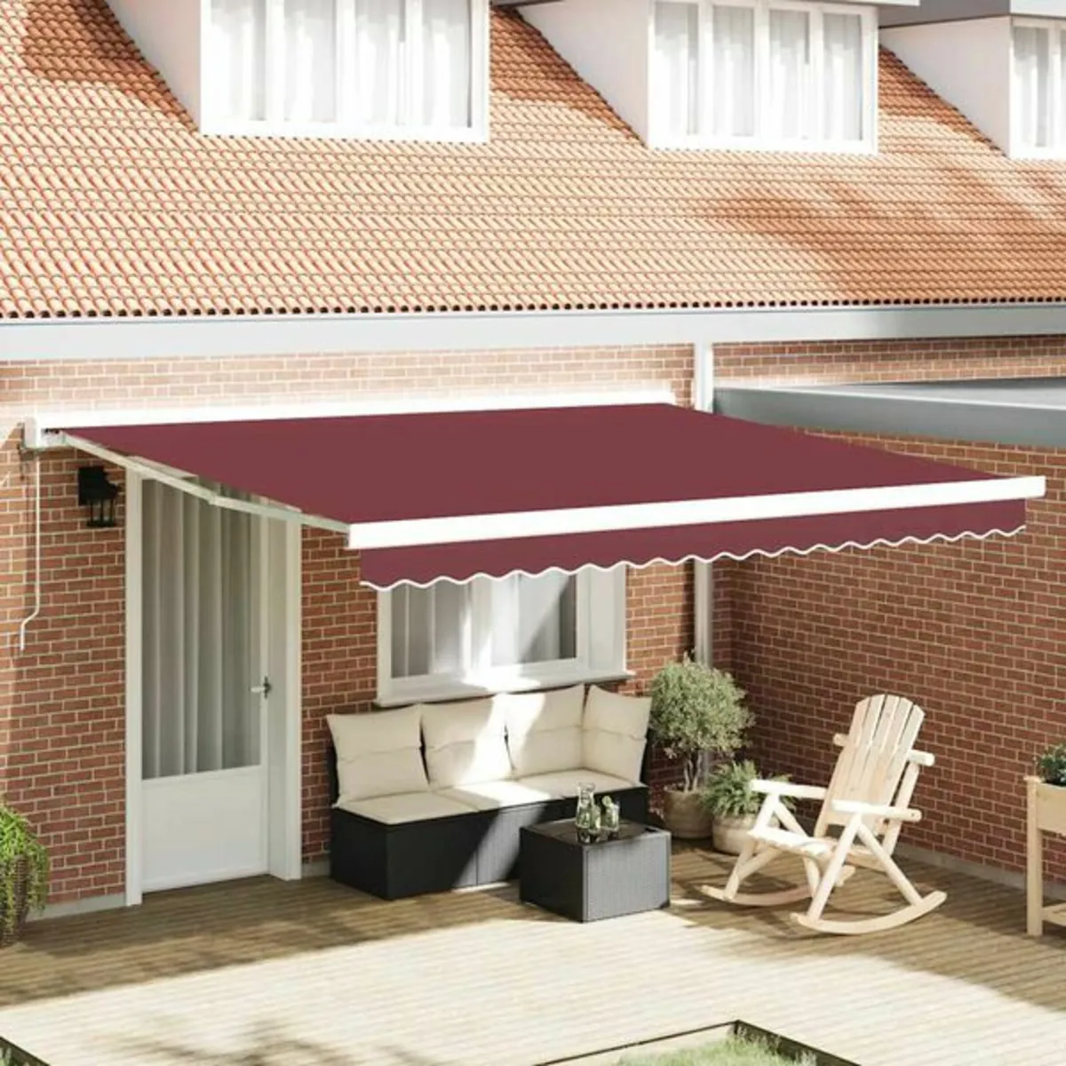Automatic Retractable Awning Burgundy 400x300 cm - Image 1