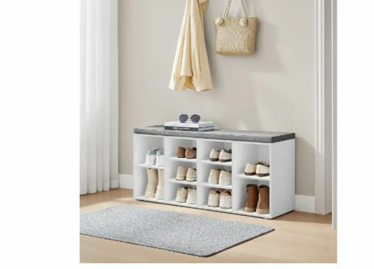 Shoe Bench, Shoe Rack with Seat - Image 3