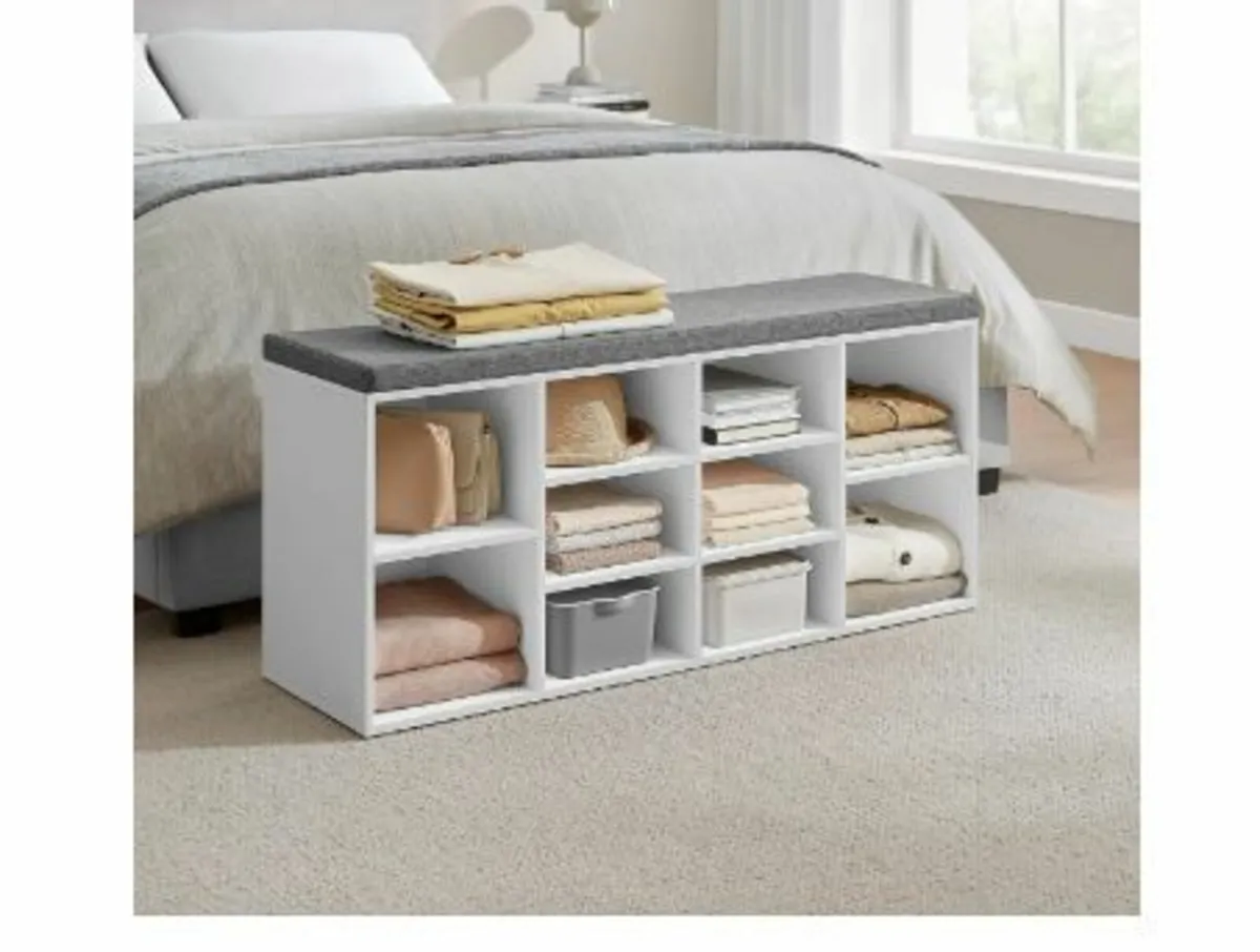 Shoe Bench, Shoe Rack with Seat - Image 4