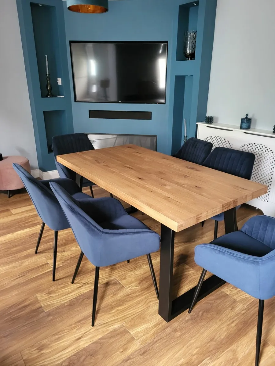 Dining room table and six chairs - Image 2