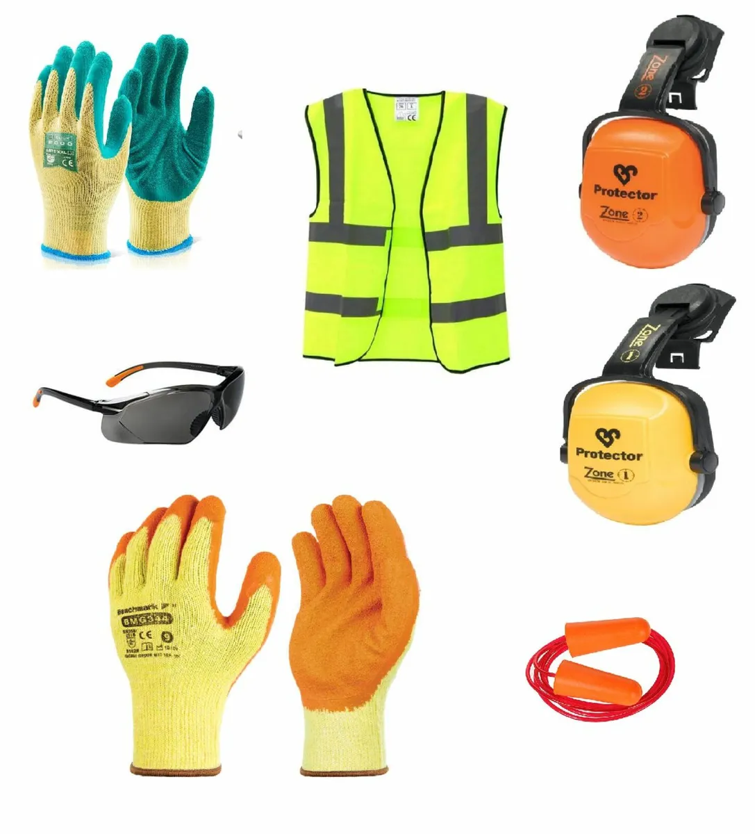 Hard hat, safety gloves, safety glasses, hi vis - Image 2