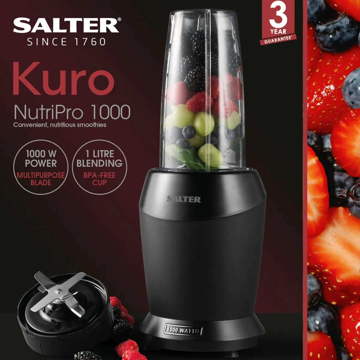 🇮🇪 NEW Salter Kuro 1000W Nutripro Blender - Image 2