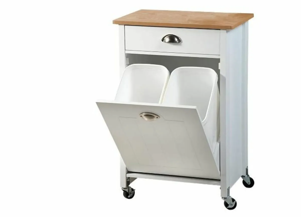 Wooden Kitchen Trolley, White, 79 cm - Image 1