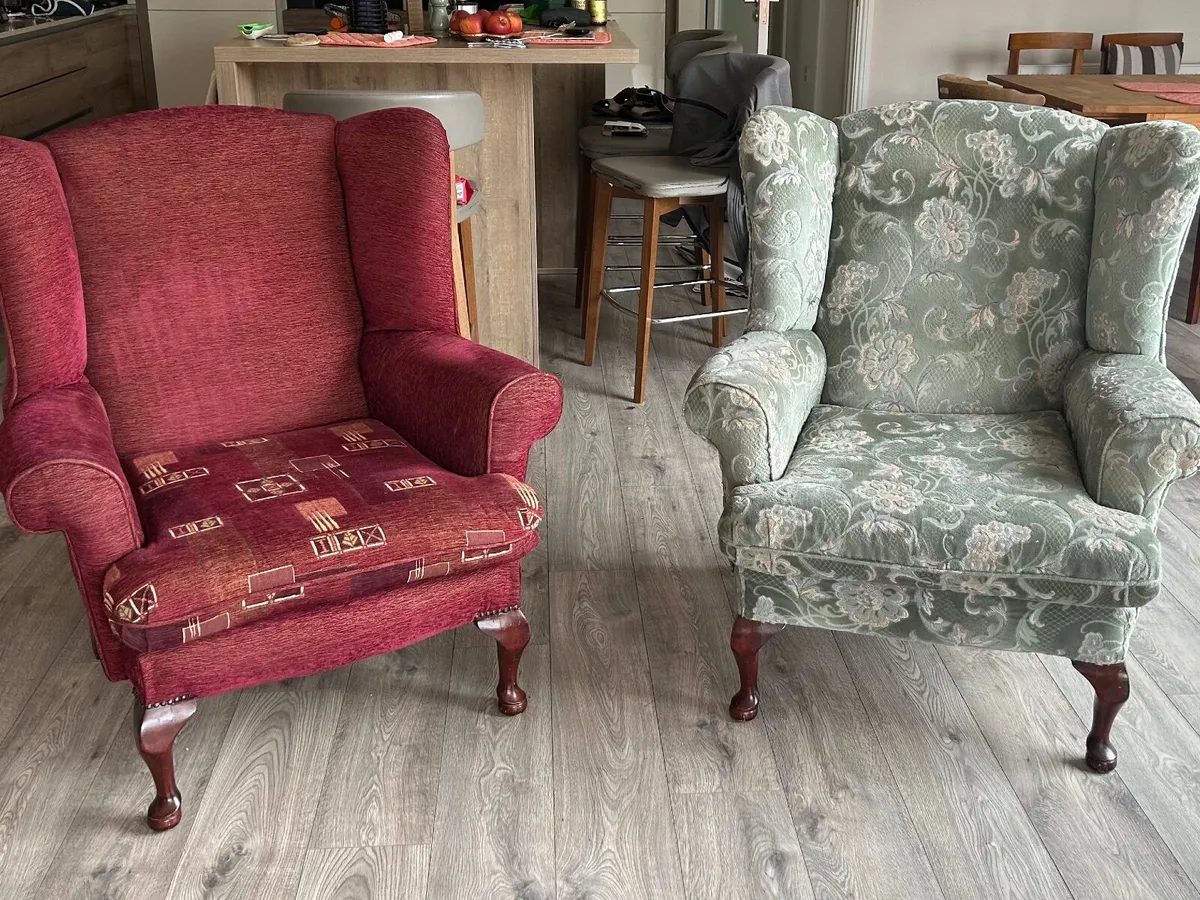 Two Queen Anne armchairs - Image 1