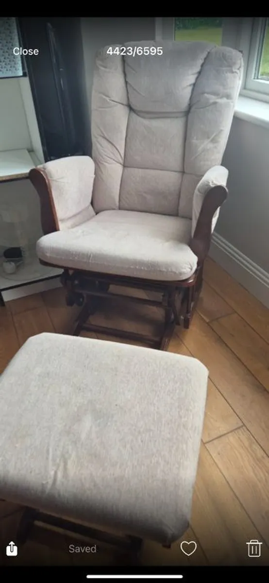 Nursery rocking chair and foot rest