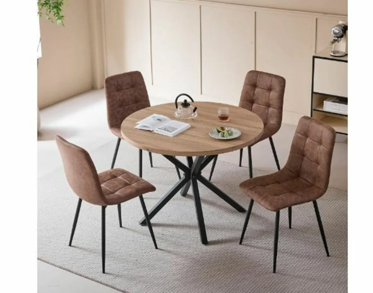 HOME Dining Set 5-Piece 100 cm - Image 4