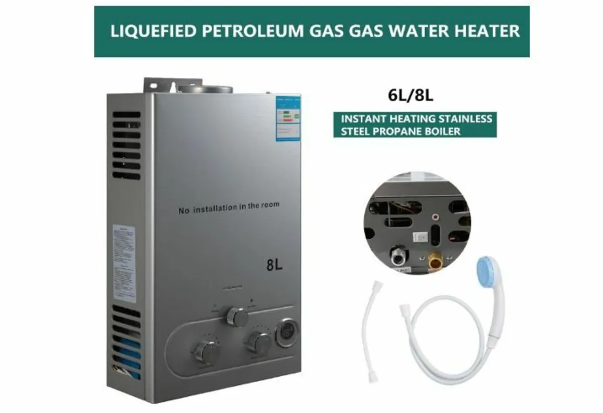 Gas Instantaneous Water Heater 8L/6L, 12/16KW LPG - Image 2
