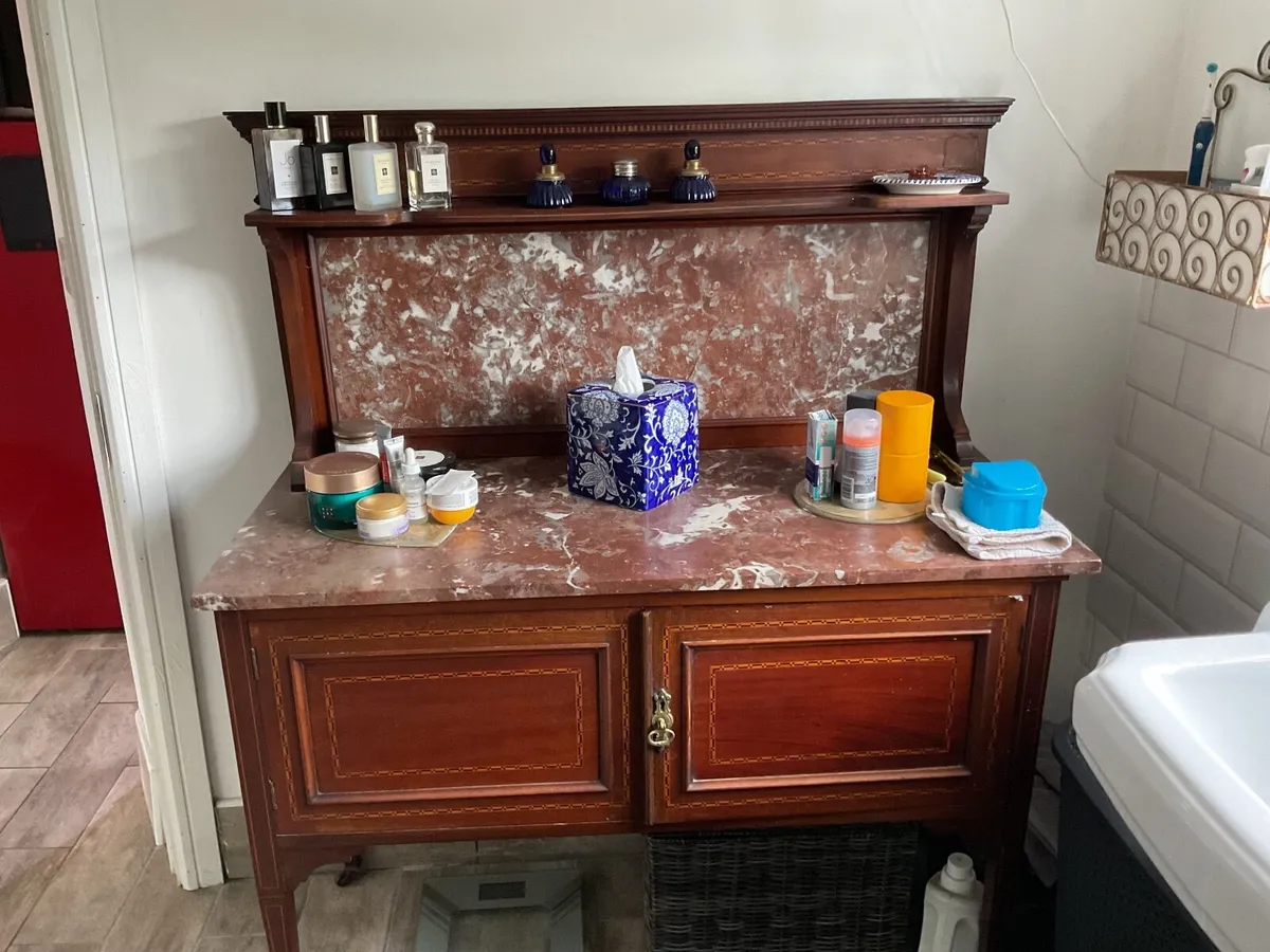 Sofa and poufe, antique sofa, Welsh dresser,marble - Image 1
