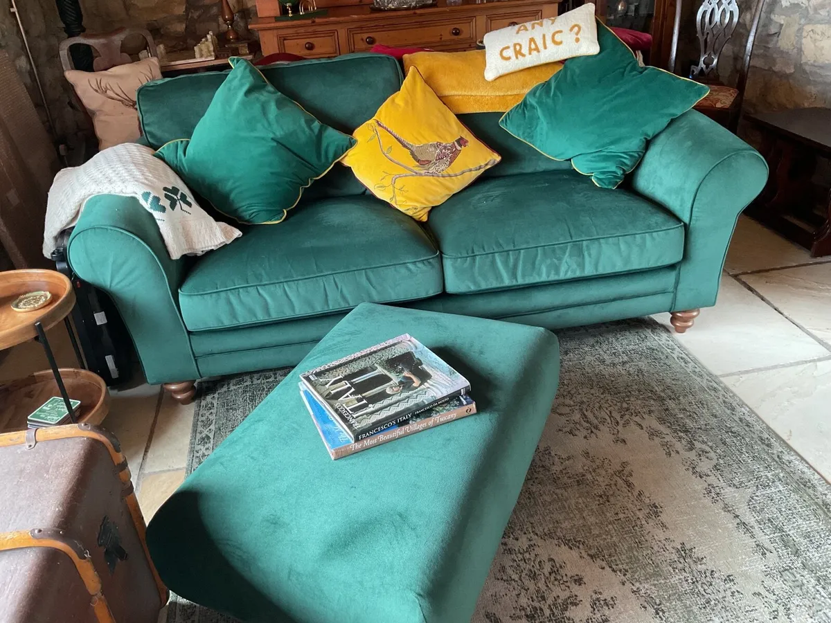 Sofa and poufe, antique sofa, Welsh dresser,marble - Image 3