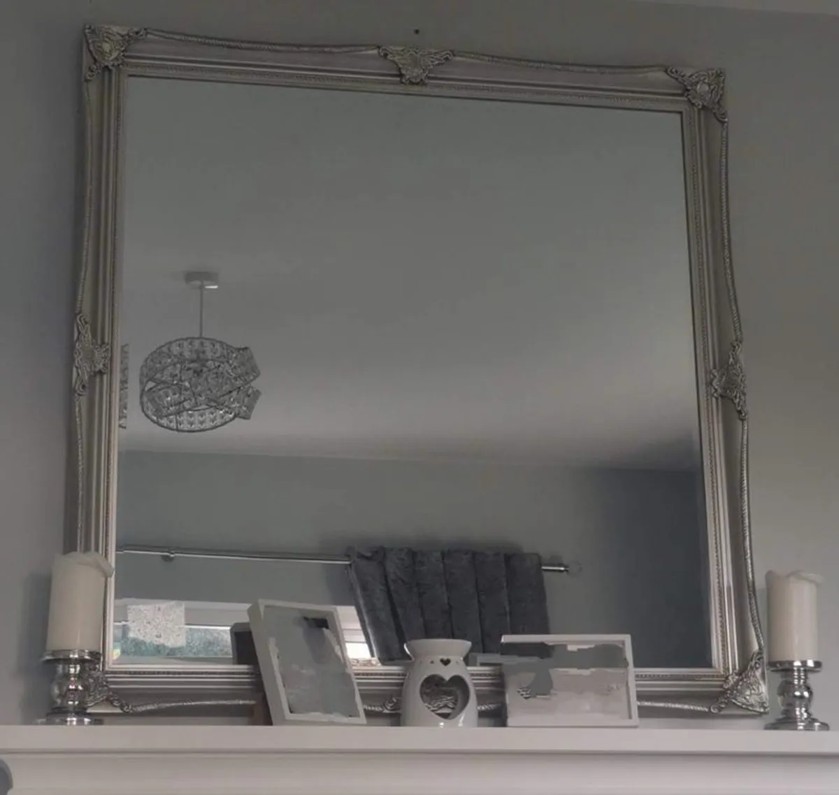 Large Silver Square Mirror - Image 1