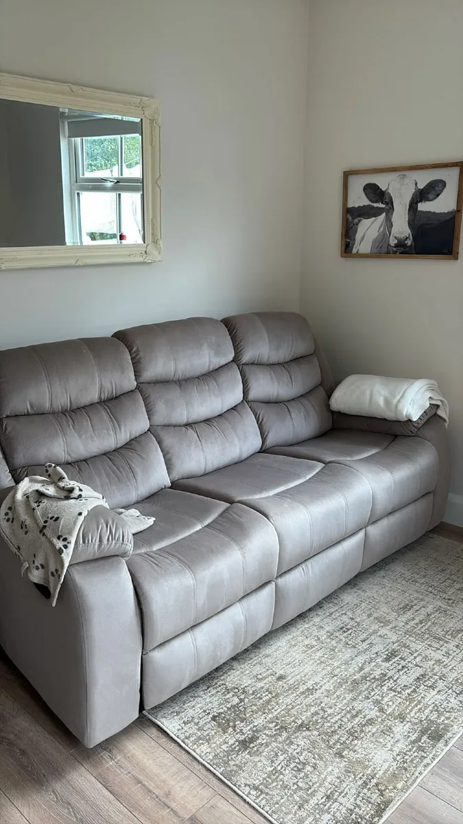 3 Seater Fabric Recliner Sofa Brown, brand new! - Image 2