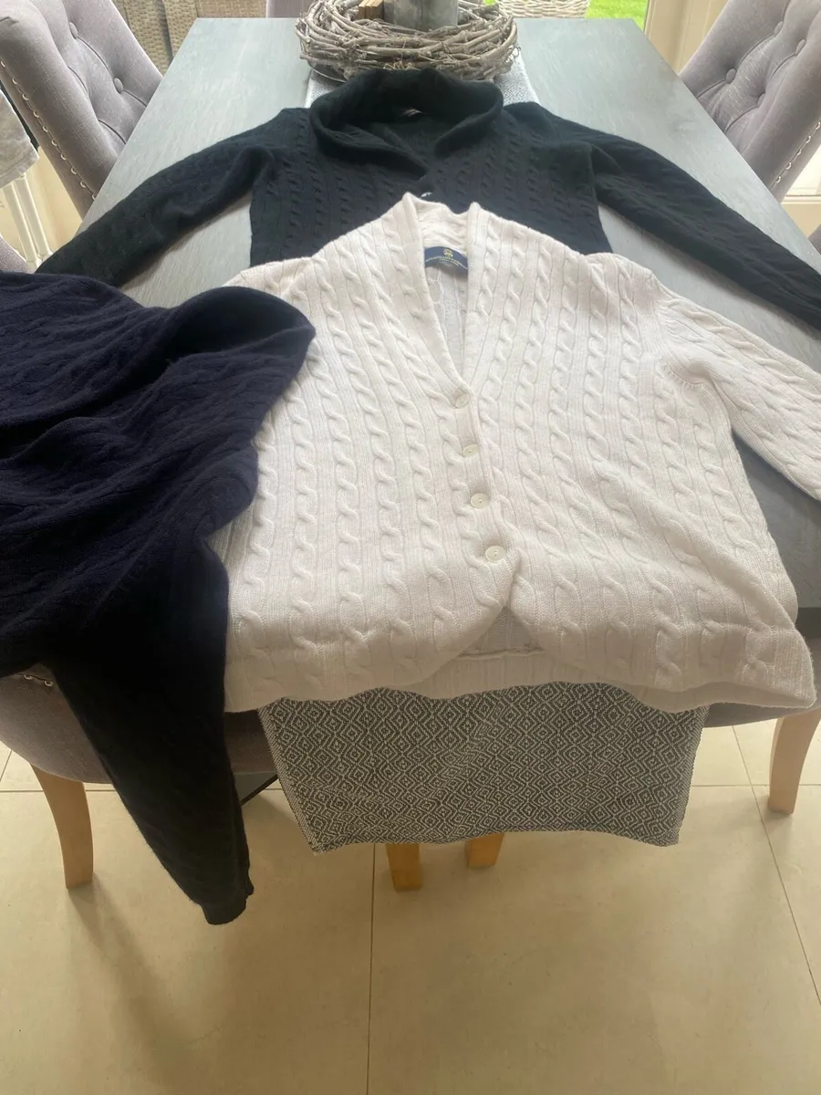 3 cashmere cableknit cardigans - Image 1