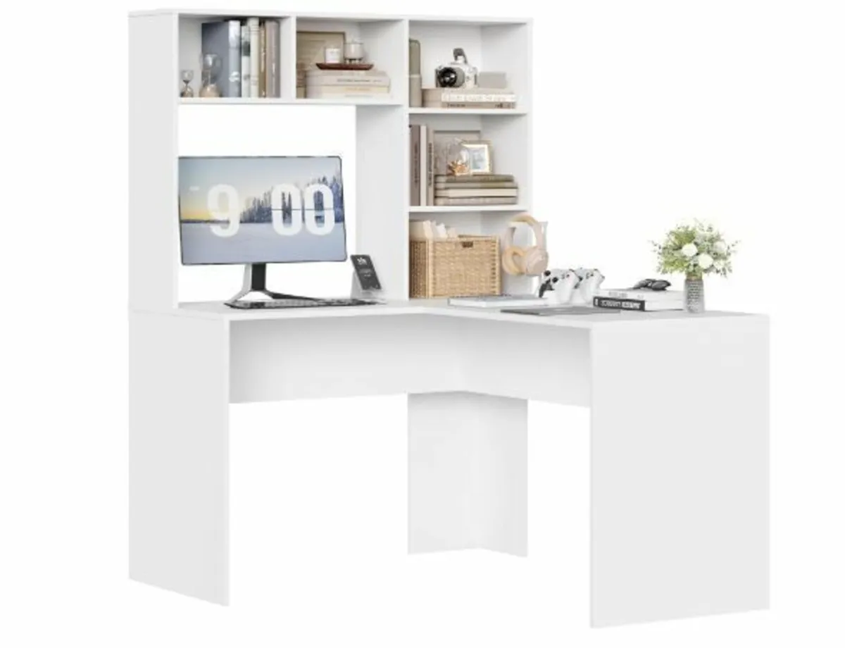 Corner Desk, White Desk, L Shape - Image 1