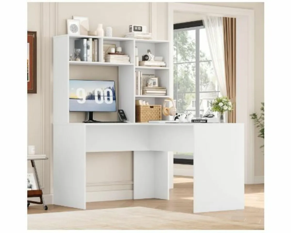 Corner Desk, White Desk, L Shape - Image 3
