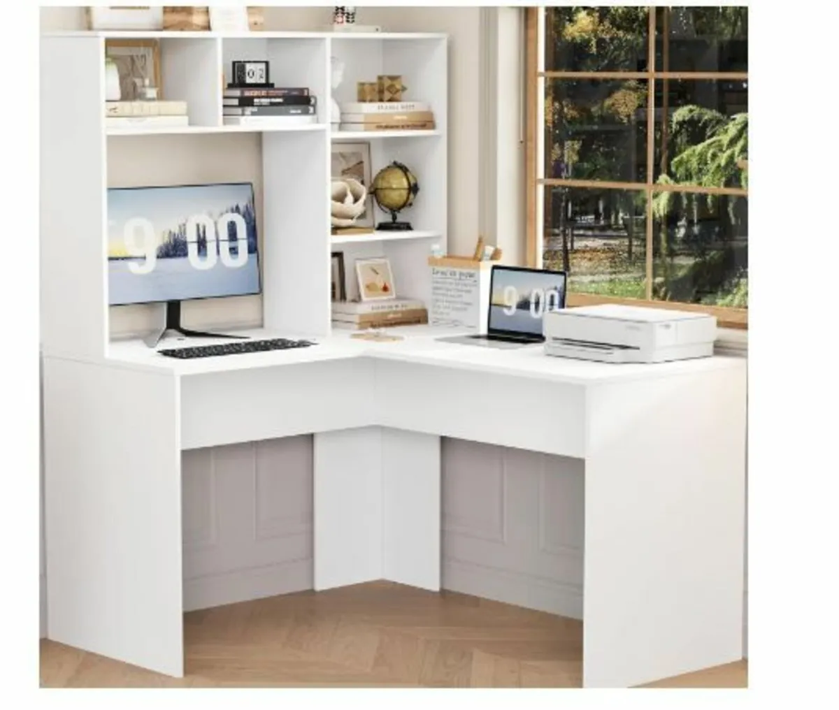 Corner Desk, White Desk, L Shape - Image 4
