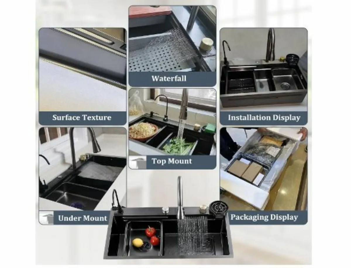 50 cm Wide Kitchen Sink, Stainless Steel - Image 2