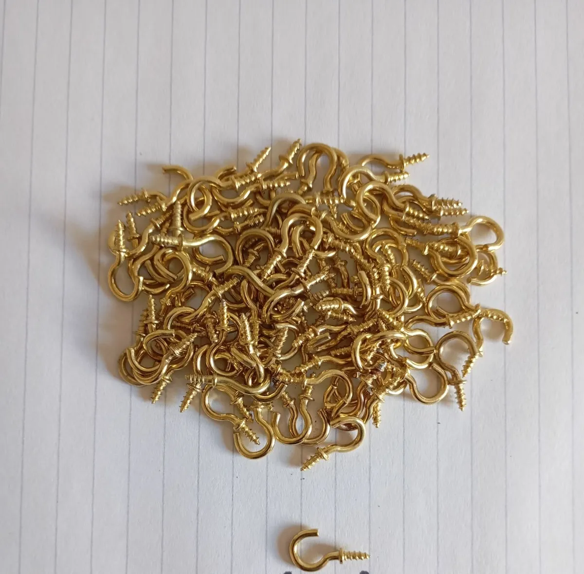 Small Brass Cup Hooks - Image 1