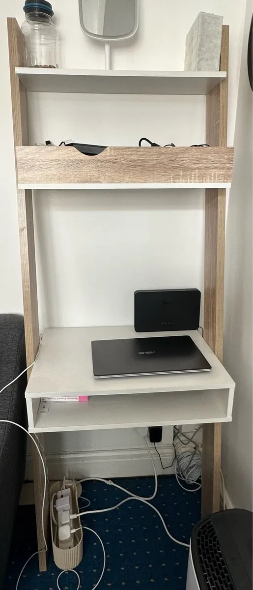 ✅ Ladder Desk / Workstation – White & Oak - Image 2