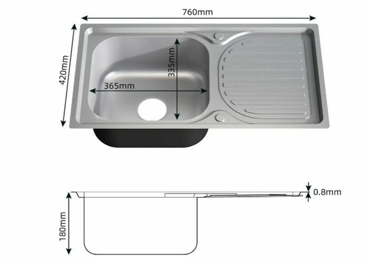Kitchen Sink Stainless Steel - Image 4