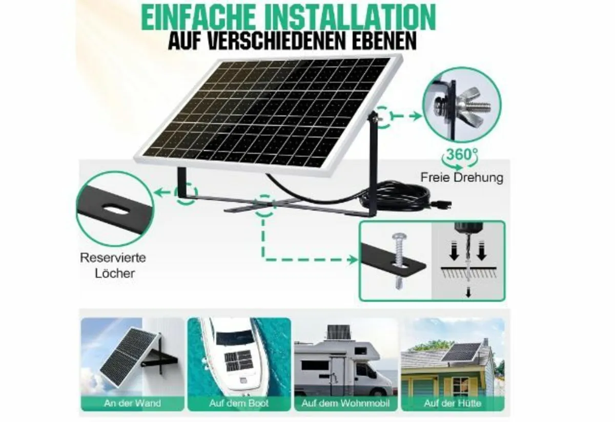 25 W 12 V Monocrystalline Solar Panel Kit - Image 3