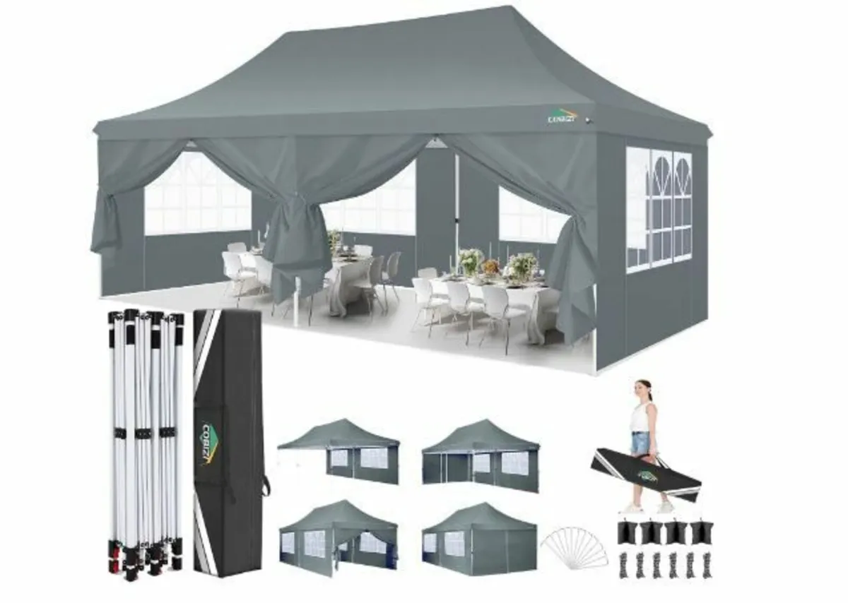 Folding Gazebo 3 x 6 m Waterproof - Image 1