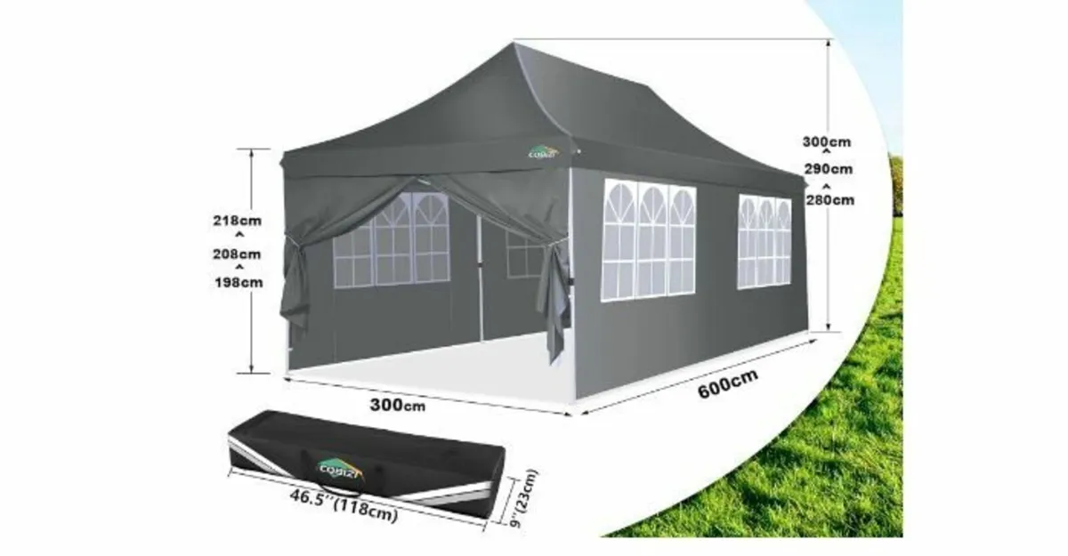 Folding Gazebo 3 x 6 m Waterproof - Image 4