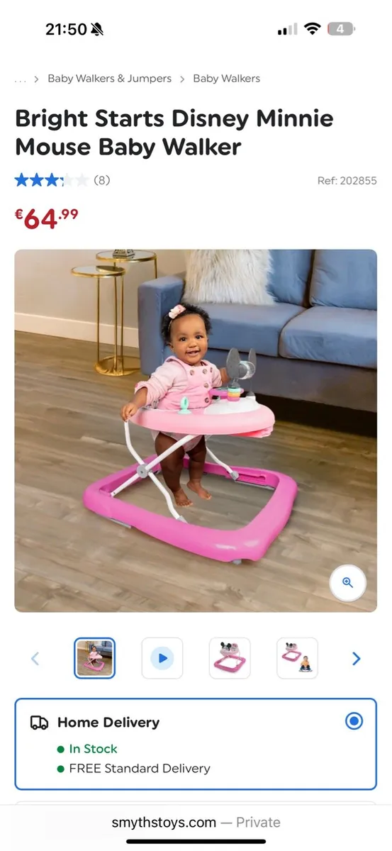 Minnie Mouse baby girl walker - Image 4