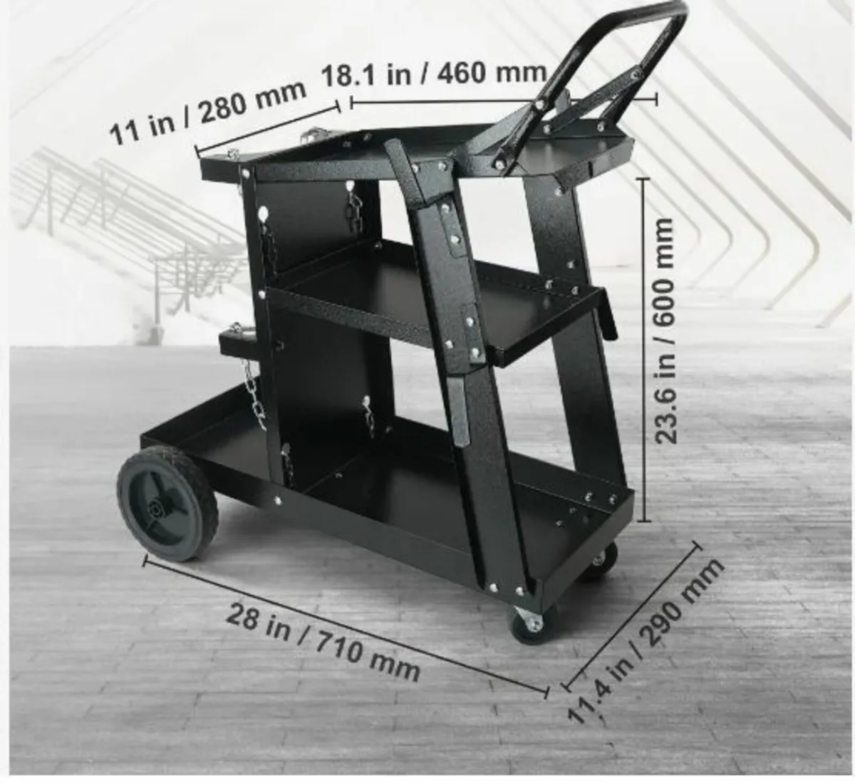 Welding Cart, 3-Tier Heavy Duty Welder Cart - Image 2