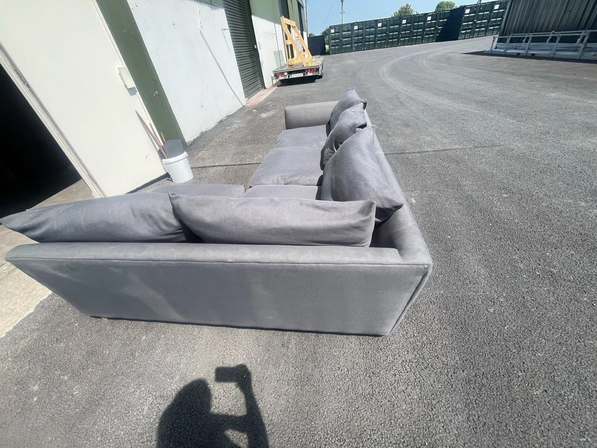 Navy corner large L shaped sofa couch - Image 4