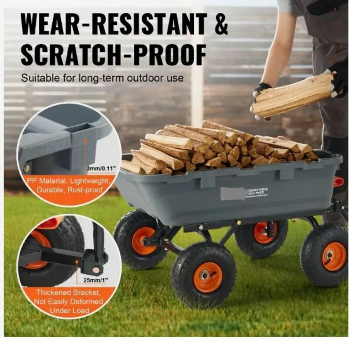 Poly Garden Dump Cart Heavy-duty Yard - Image 4