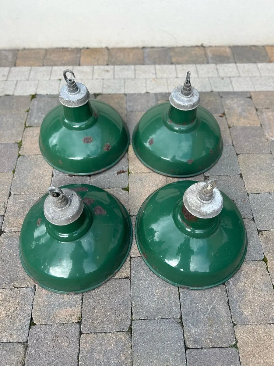 Industrial enamel bottle green light shades - Image 1