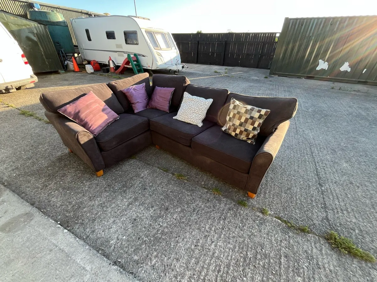 Large grey corner sofa L shaped delivery available - Image 3