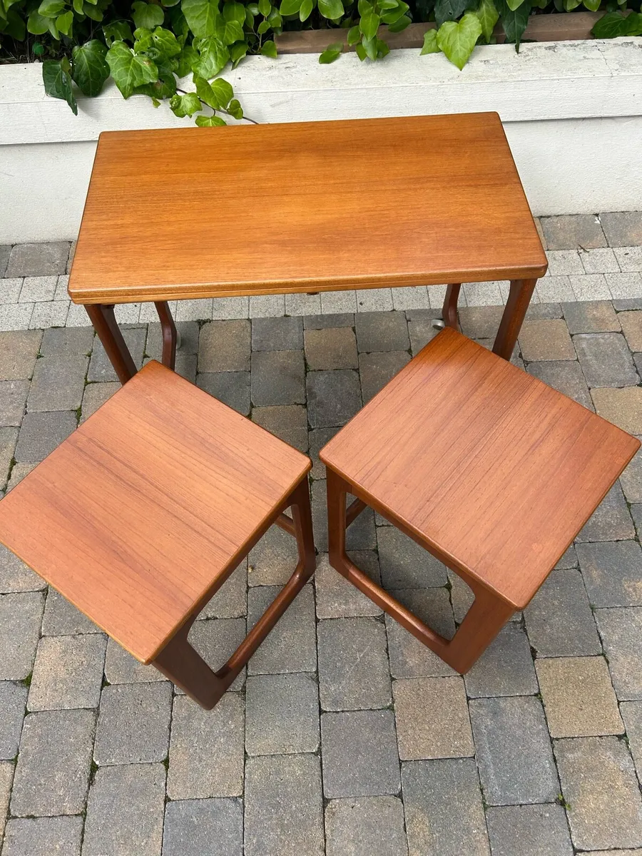McIntosh mid century trio of teak tables retro - Image 2