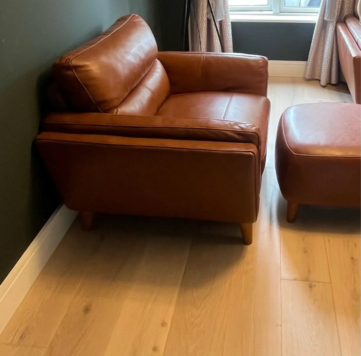 Nearly new armchair + footstool - Image 3